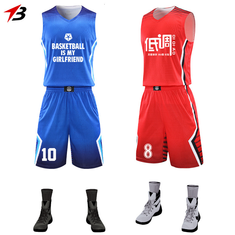 

tracksuit sport suit and children's basketball men's breathable vest lettering sportswear training jersey match 21, Gray