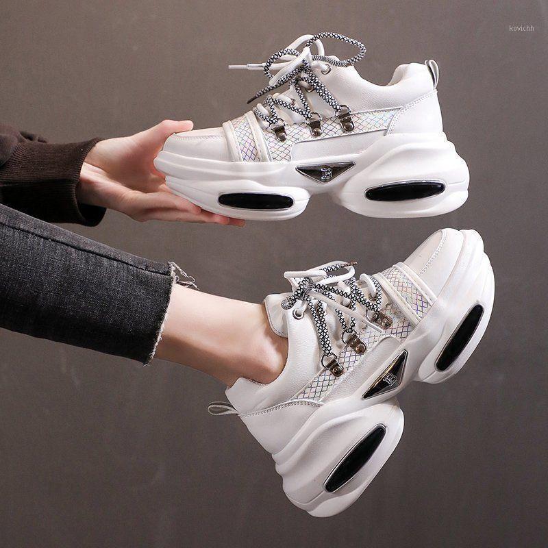 

Torre Shoes Female Online Celebrity Joker Spring/summer 2021 Platform Air Cushion Leisure Sports Women's Dress, White