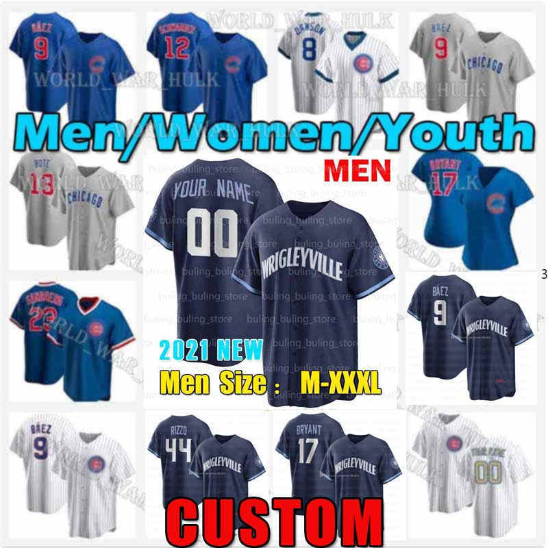 

Mens Cubs Wrigleyville Chicago Javier Baez 2021 City Connect Jersey Anthony Rizzo Kris Bryant Joc Pederson Willson Contreras Craig Kimbrel C, Blue;black