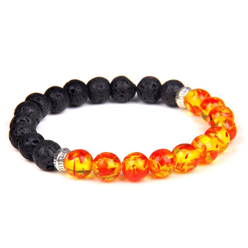 

Beaded, Strands Natural Stone Bracelet Men Colorful 8mm Chakra Malachite Beads Yoga Charm Black Lava Energy Bracelets Jewelry Women