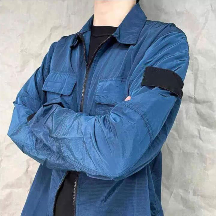 

2022 New Fashion Mens Casual Jackets Hip Hop Long Sleeve Fashion Outerwear Zipper Lapel Neck Cool Coats, White