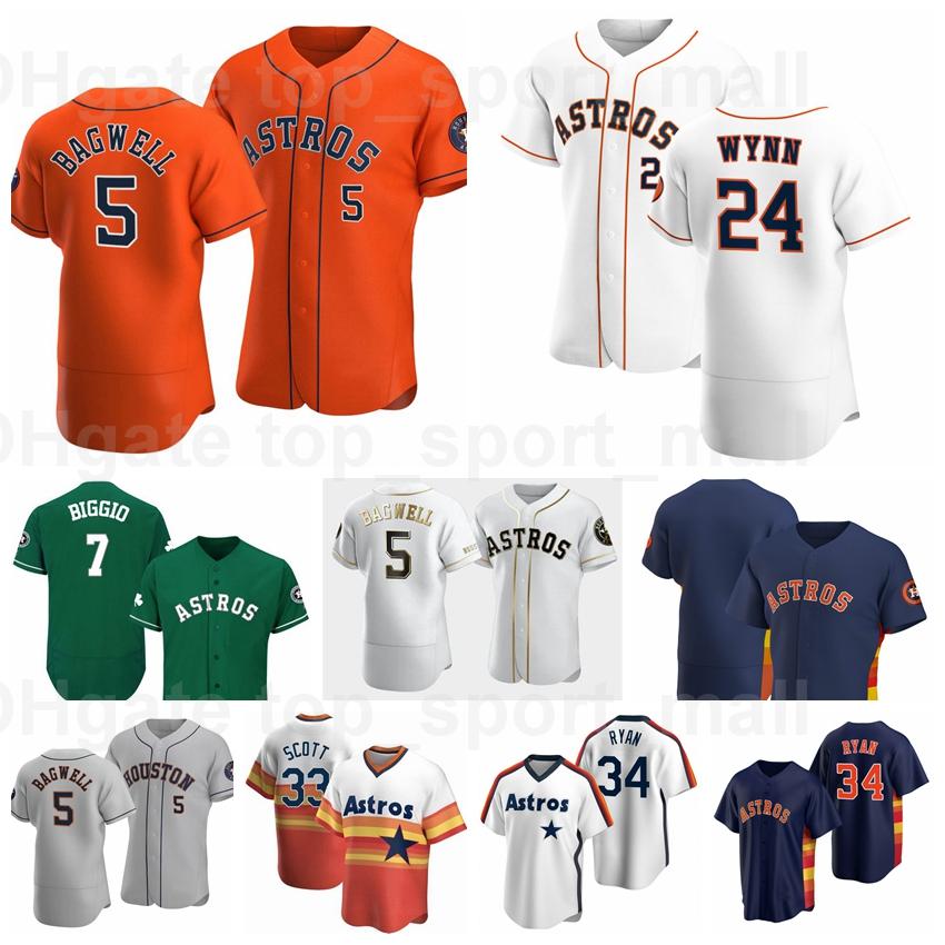 

New Baseball 34 Nolan Ryan Jersey 5 Jeff Bagwell 7 Craig Biggio 25 Jose Cruz 24 Jimmy Wynn 33 Mike Scott Custom Name, Women