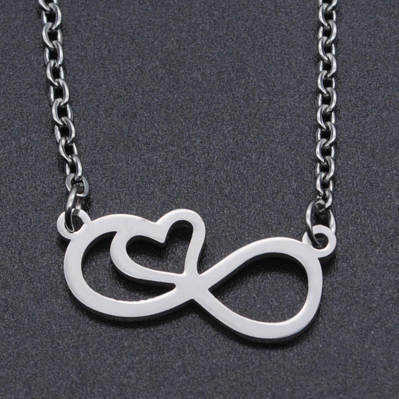 Pendant Necklaces Heart Infinity Stainless Steel Charm Necklace For Women Accept OEM Order Fashion Jewelry Dainty-image-708492311