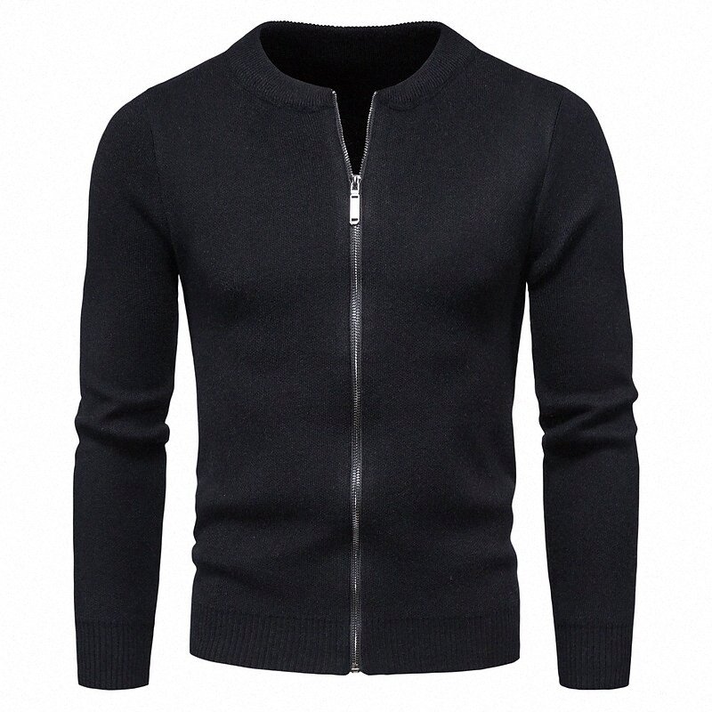 Men's Cardigan Solid Color Long Sleeve Sweater Cardigans Crew Neck Black Dark Gray E0ad#