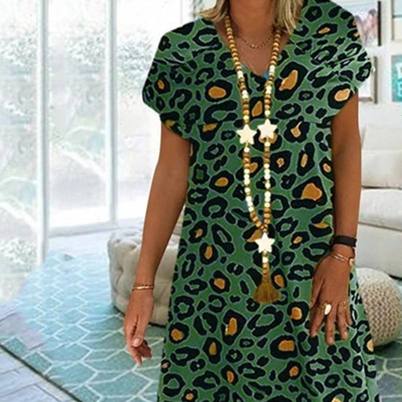 

40 elegant party casual boho women dresses leopard print mini v neck short sleeve loose vacation sundress vestidos, Black;gray