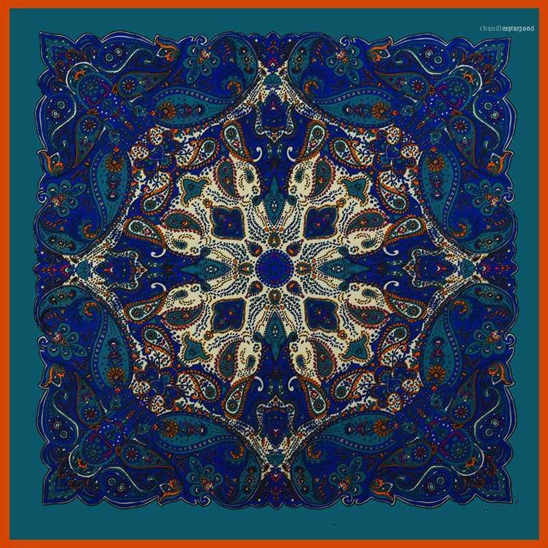 

Scarves Square Silk Scarf For Women 2021 Ladies Female Hijab 100*100cm1