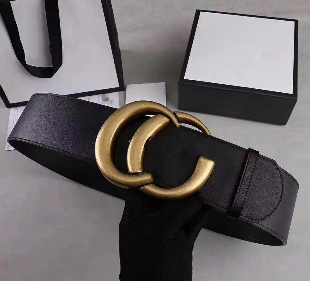

2022-designer brand Belts women leather black red big gold buckle classic leisure luxury 7CM belt and gift box, Belt and box