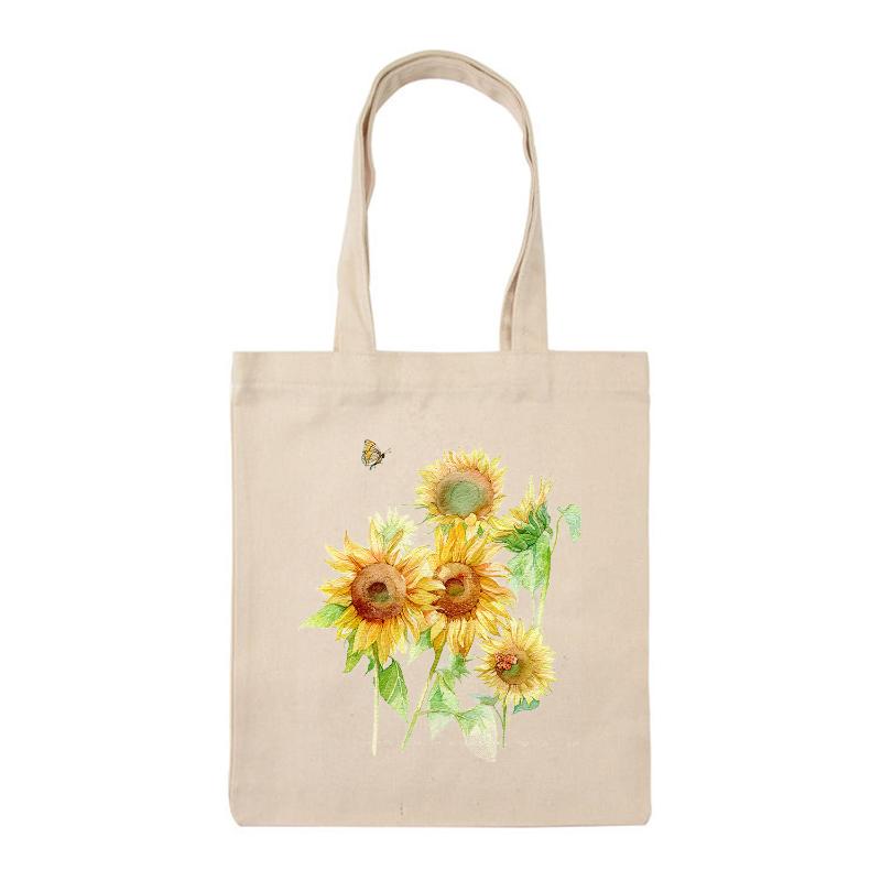 

Shopping Bags Eco-friendly Bag Lovely Canvas Shoulder Eco Messenger Square Fruit Market, Ramdom color