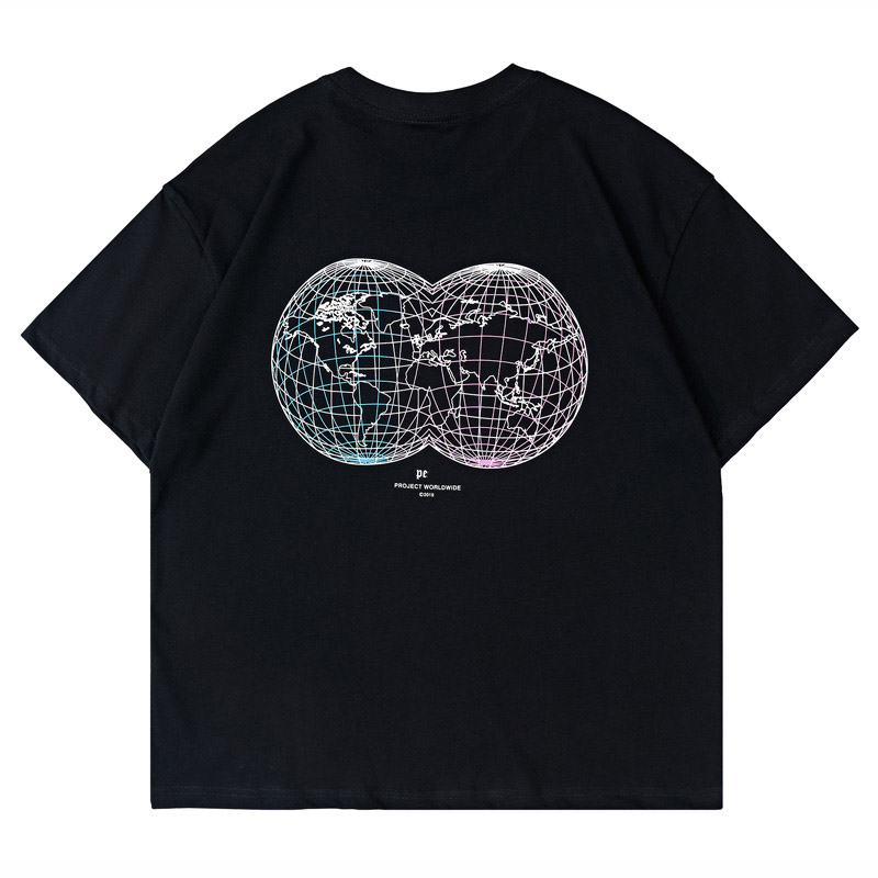 

2021 USA Europe Germany Project Worldwide Map T shirt High Street Tee Spring Summer Skateboard Men Women Streetwear Tshirt, White;black