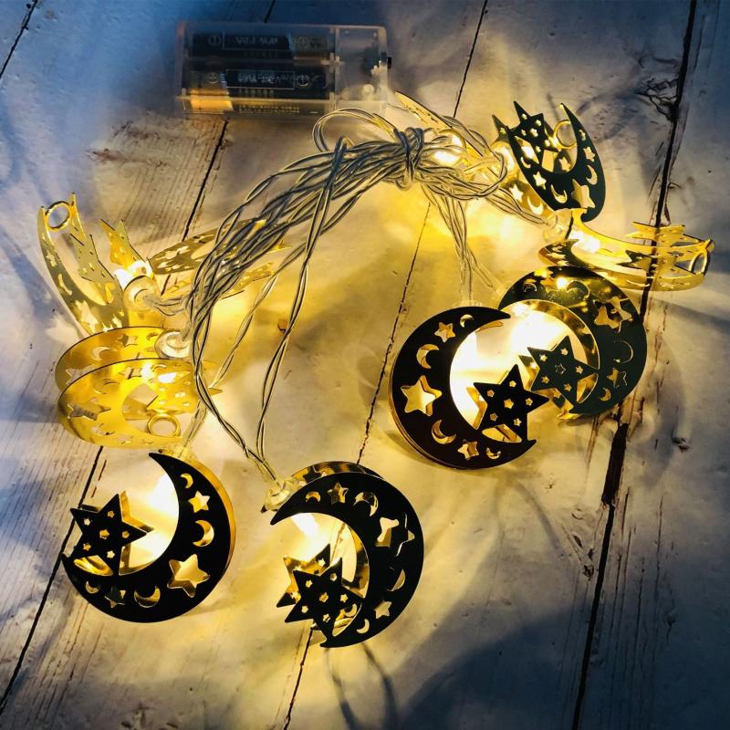 

Strings [Seven Neon]Battery Power 1.65M/3M 10/20Leds Iron Moon Star Ramadan/Middle East Eid Al Adha/Christmas Holiday Led String Light