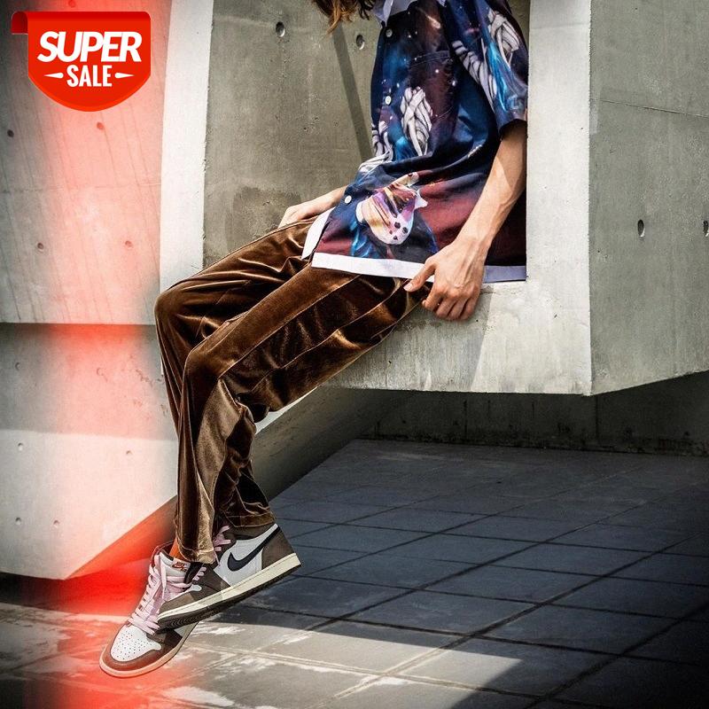 

Galliano Landor with loose champagne gold velvet trousers for men and women #Zr6x, Black