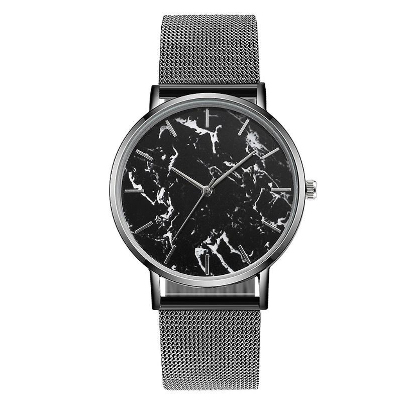 

Wristwatches Top Bracelet Watches Creative Pattern Alloy Men And Women Casual Stainless Steel Quartz Zegarek Damski, Black