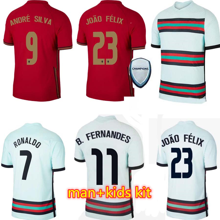 

21 22 RONALDO Joao Felix Soccer jersey home away men kids kit 2021 2022 Fernandes AndrÃ© Silva PEPE DANILO QUARESMA Football uniforms Shirt set, Black;yellow