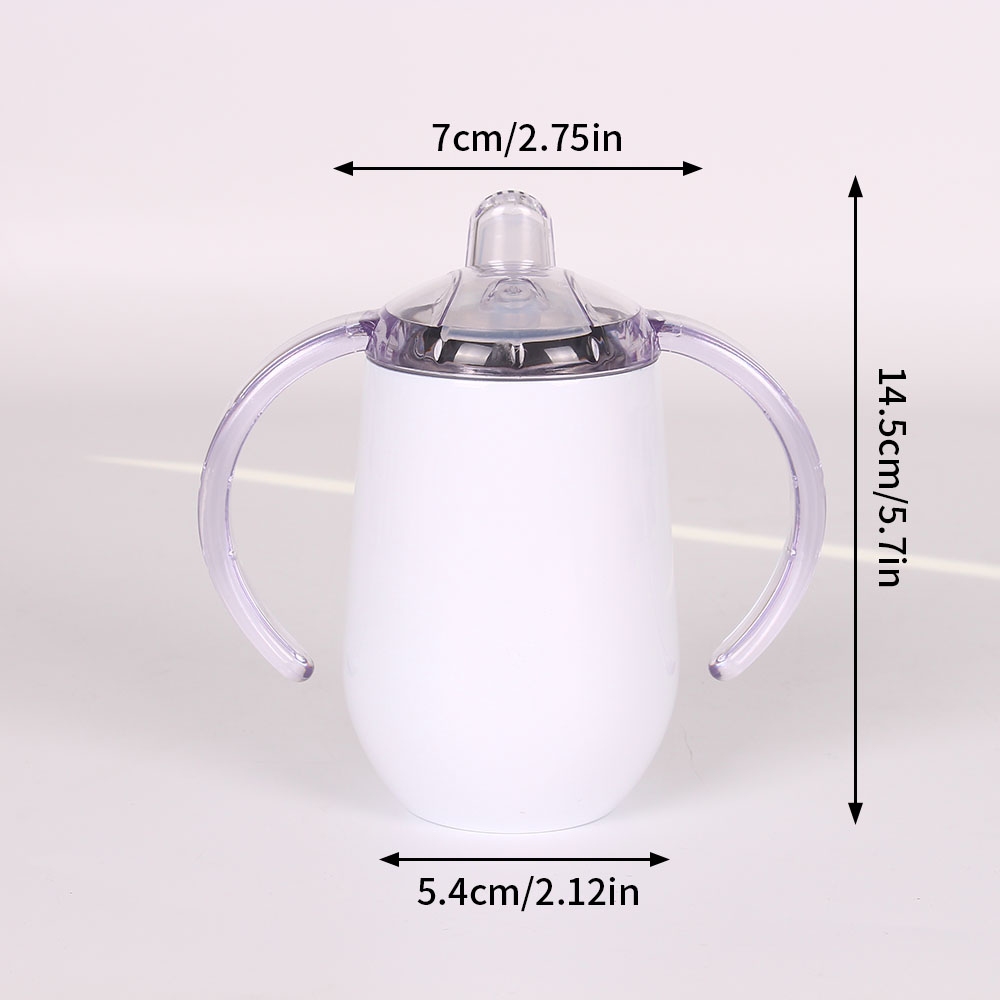 

12oz egg mugs sippy kids cup sublimation wine tumbler 304 stainless steel Work travel tumblers coffee mug beer bottle with lid, White