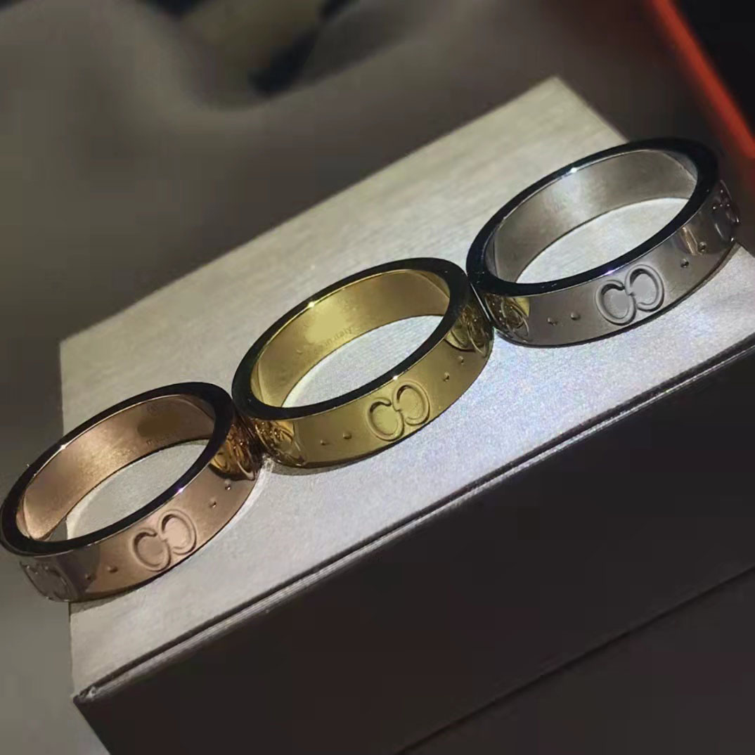 

2021 New Couple Band Rings Gold Rose Platinum Three Colors Available Fashion Party Wedding Simple Jewelry Unisex