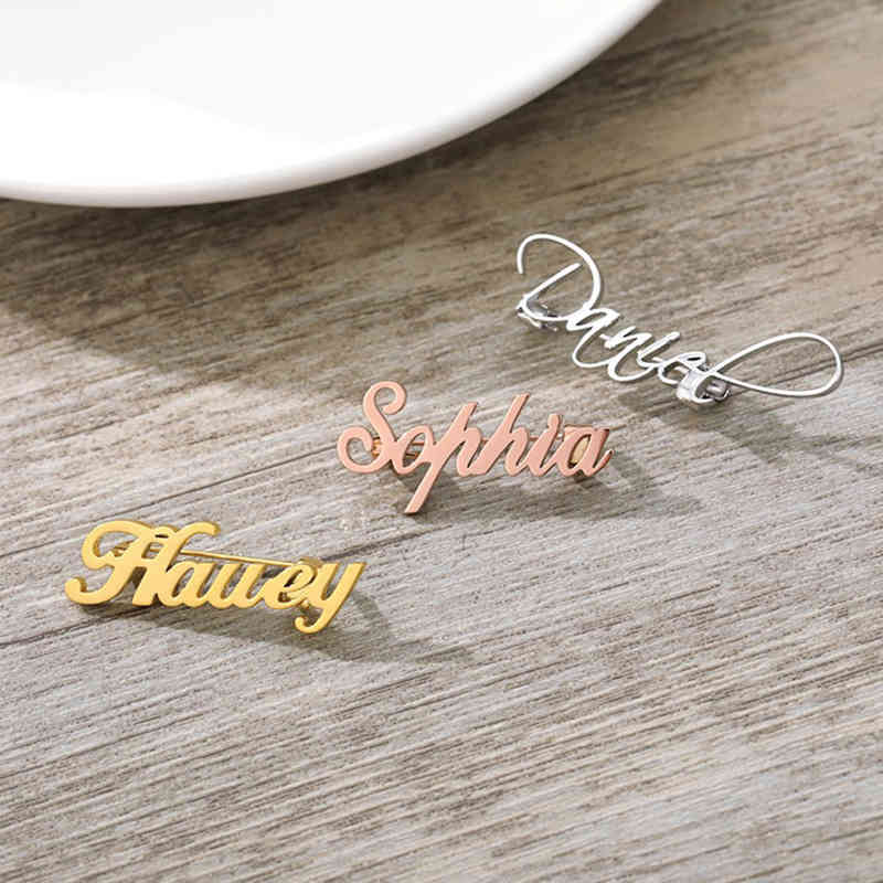 

Sherman Can Be ized Name Jewelry Rose Gold Lapel Pin Stainless Steel Ladies Brooch Custom Unique Gift