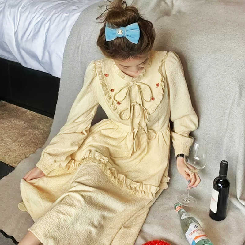 

Evening Korean Dres Solid Ruffles Fashion Dresses For Female Party Full Sleeve Office Lady Women' Clothing Autumn 210604, Red