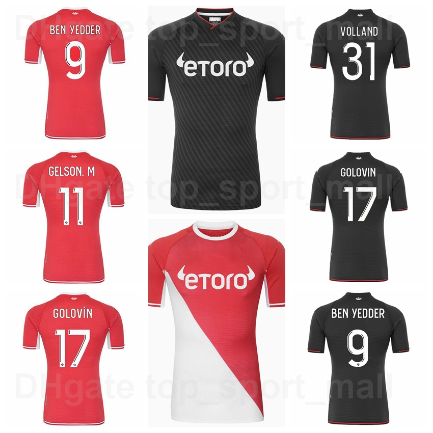 

2021 2022 AS Monaco Soccer Jersey 9 BEN YEDDER 31 VOLLAND 37 DIOP 17 GOLOVIN 12 HENRIQUE 7 MARTINS 8 TCHOUAMENI 6 DISASI 10 JOVETIC GELSON Football Shirt Kits Red Black