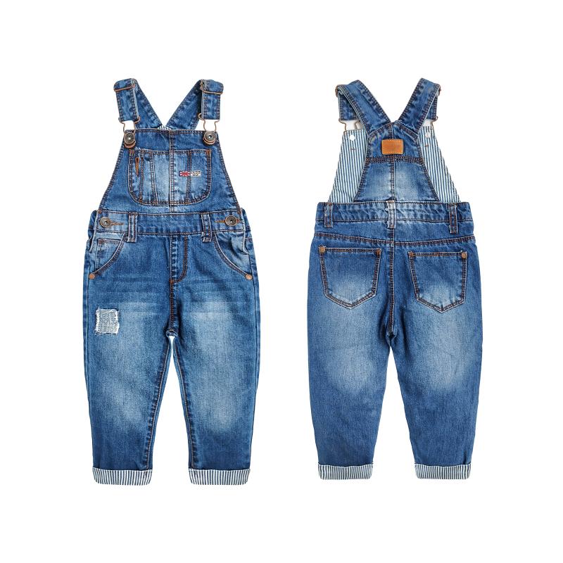 

Jumpsuits Kidscool Space Baby Children Romper Little Boys Girls Big Bib Pocket Patched Washed Cotton Denim Overalls Jean Playsuit, Blue