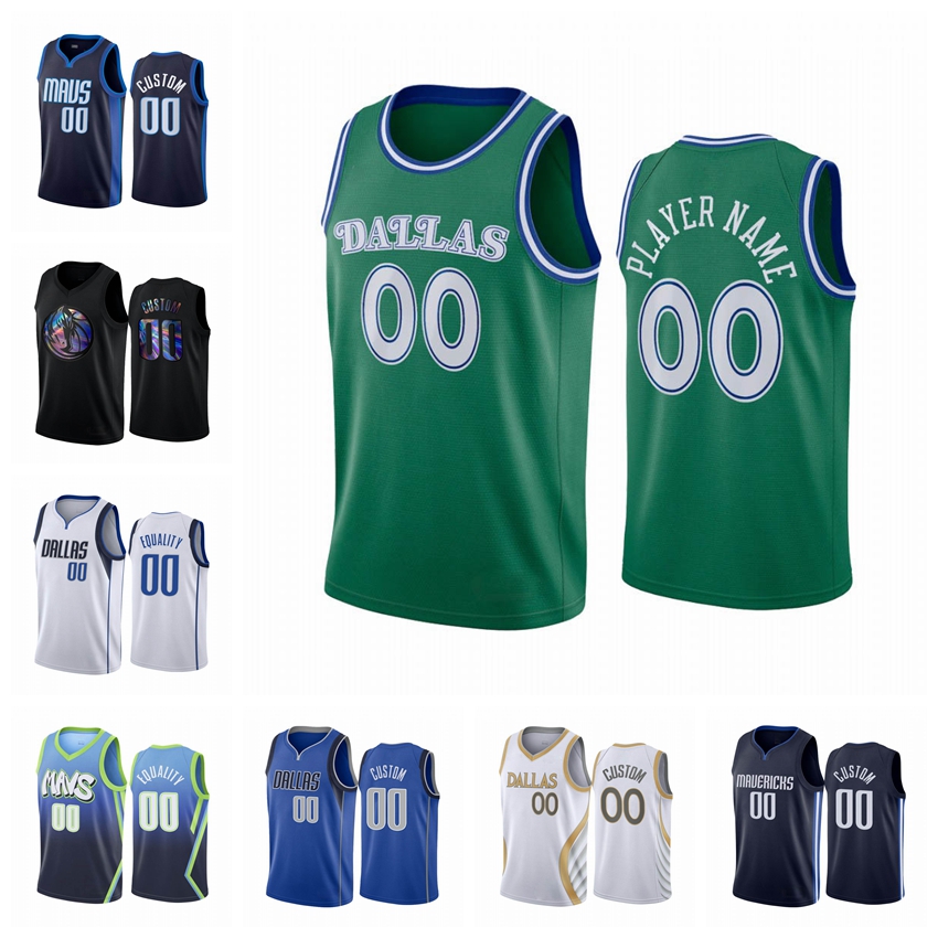 

Dallas Mavericks MEN Custom White Gold silver logo 2020-21 Basketball Jersey, Black