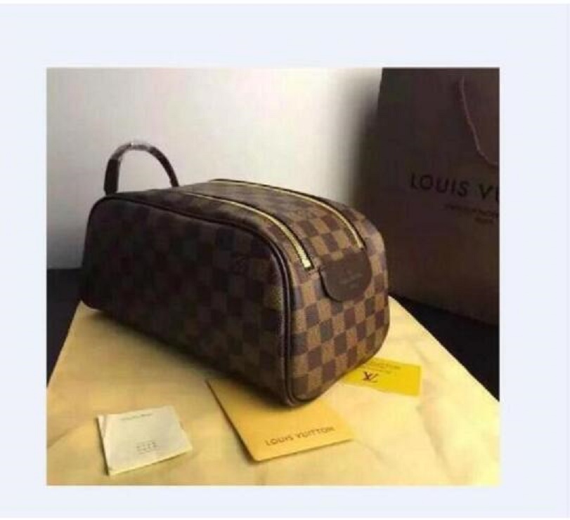 

leather LVLOUISVITTON BagVUTTON Protection Makeup Zopper Bags Clutch Women Leather Waterproof Cosmetic Bages Dust bag, Red;black