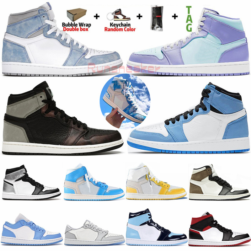 

1 Hyper Royal Jumpman Mens Basketball Shoes 1s High University Blue Rust Shadow Patina Travis Scotts Mid Purple Aqua Low UNC Sneakers Trainers