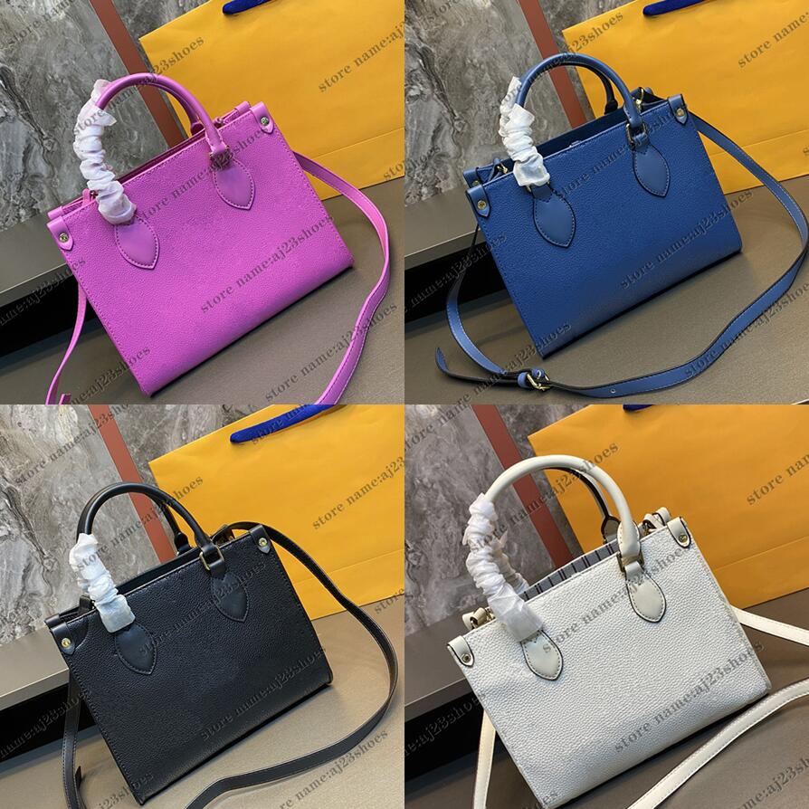 

Onthego PM Luxurys designers Bags 25cm Embossed grained leather Cross Body Purse Wallet Business Shopping Bag on the go, 06