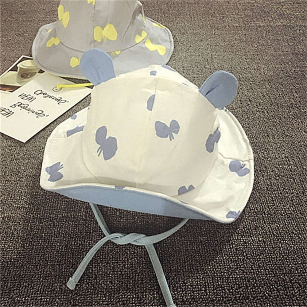 

Summer for boys girls spring and autumn sun basin Fisherman Cotton baby hat 1-2 years old, Yellow