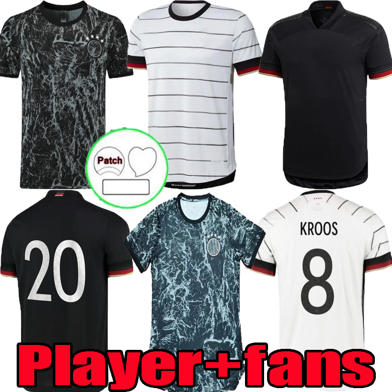 

Player fans Germany 2021 2022 soccer jersey Home away kit HUMMELS KROOS DRAXLER REUS MULLER GOTZE 21 22 European Cup football shirts uniforms Black training suit, 2020