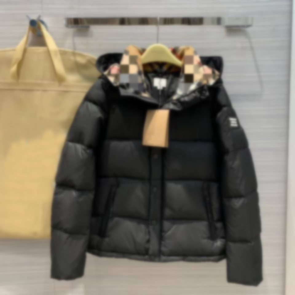 

2021 Top Quality Classic Unisex Men's Women's Down Jacket Parkas Man Striped Grid Epaulettes Winter Warm Outdoor Outwear Fashion Couples Coats Streetwear, Beige