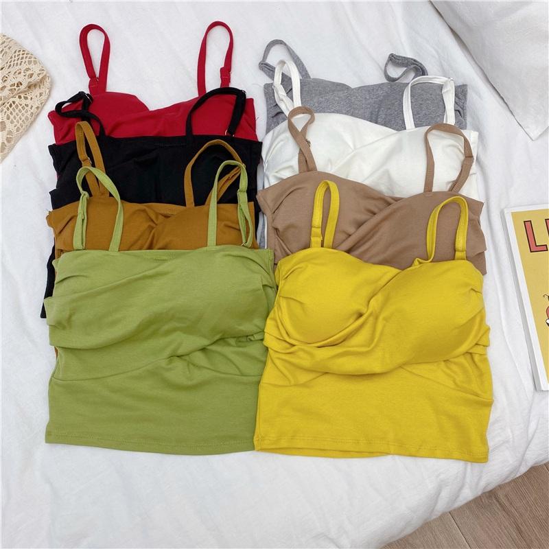 

Women's Shapers Women Tank Crop Top Seamless Underwear Tops Sexy Lingerie Intimates With Removable Padded Camisole Fashion Solid