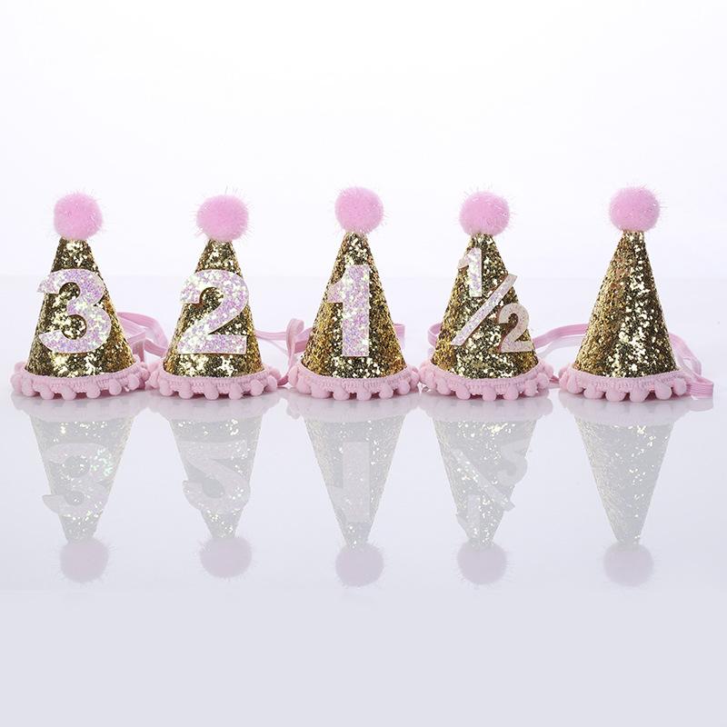 

Party Hats Baby Shower Kids Birthday Crown Flower Hat Decoration 1 2 3 Year Decor