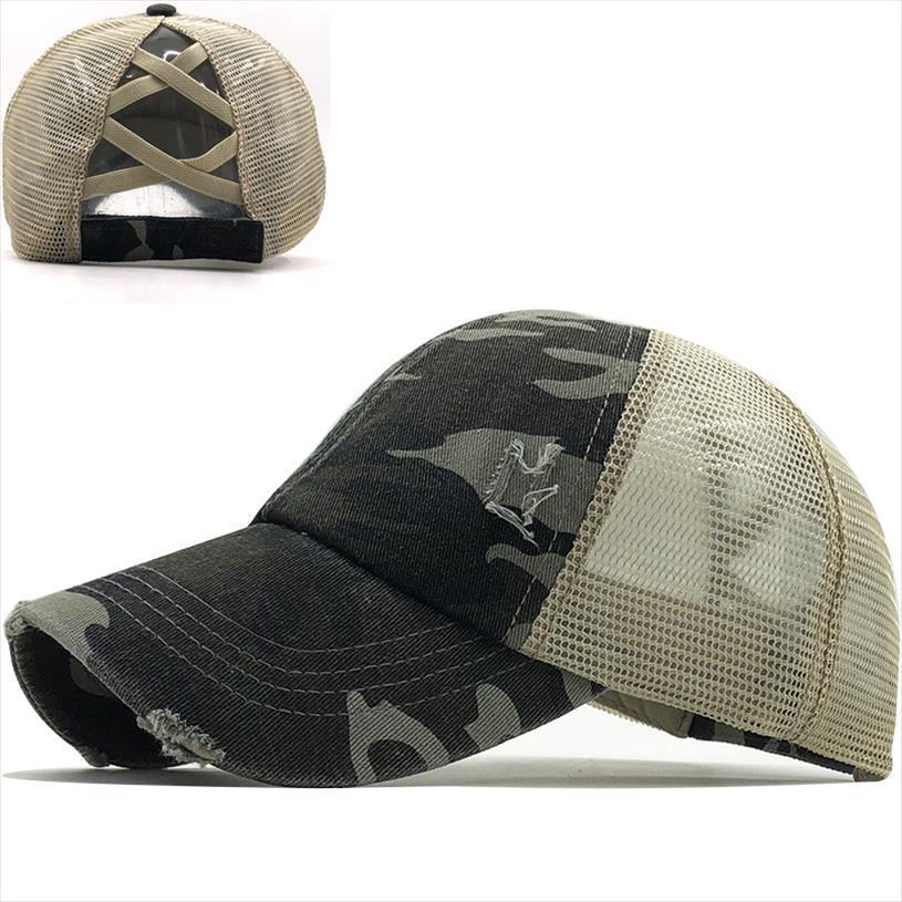 Womens Mesh Cap Ponytail Baseball Caps For Girls Trucker Hat Camouflage Leopard Print Casquette Femme Summer Fishing Hats