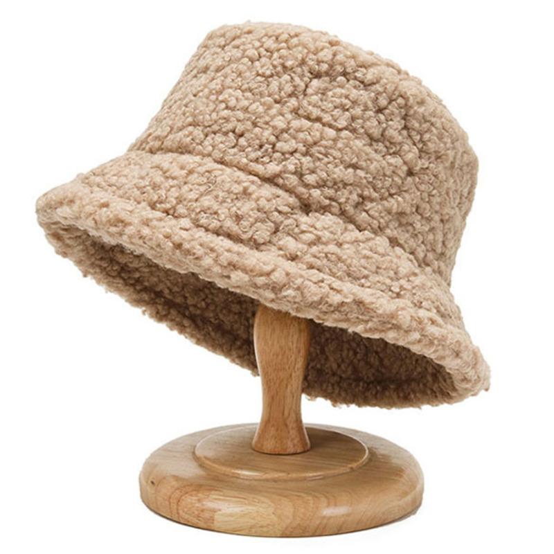 

Berets Winter Plush Bucket Hat Warm Fisherman Hats Furry Fluffy Fuzzy Trendy Lightweight Outdoor, Black