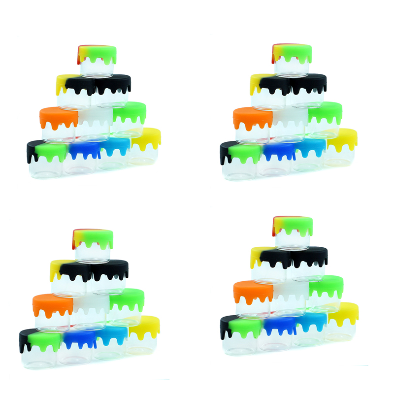 

6 Ml Glass Jar Nonstick Wax Concentrate Containers Silicone Lid Food Grade Stash Container Dab Tool Storage Jars Oil Holder For Vaporizer Vape