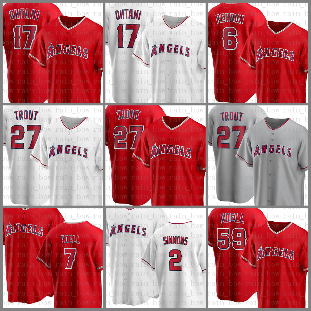 

27 Mike Trout Los Custom Angeles Baseball Jersey Angels 17 Shohei Ohtani 6 Anthony Rendon 7 Zack Cozart 2 Andrelton Simmons Jo Adell Yellow, Blue;black