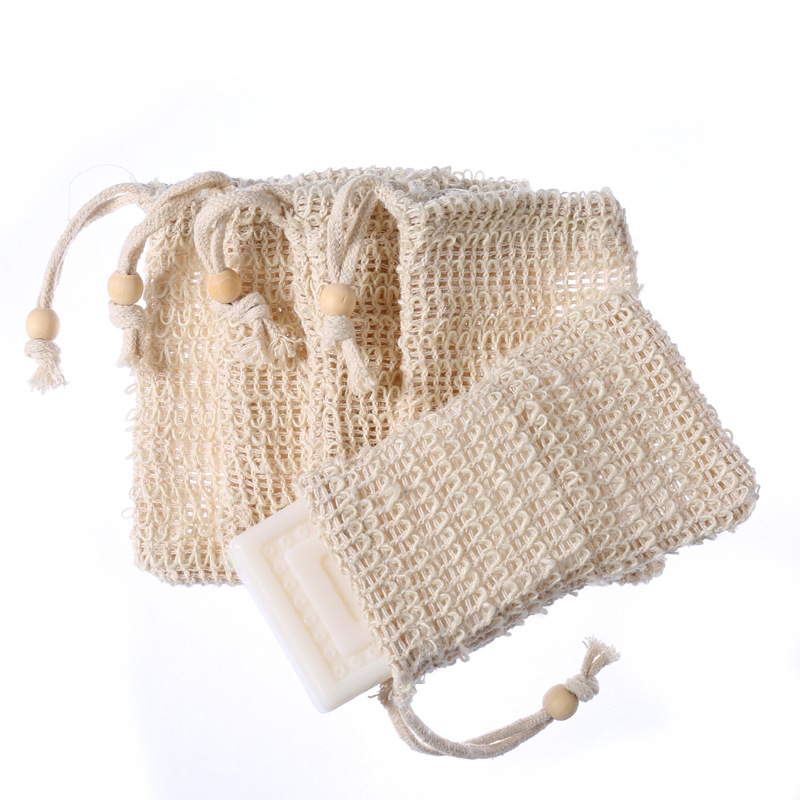 

Natural Exfoliating Mesh Soap Saver Sisal Scrubber Bag Pouch Holder For Shower Bath Foaming And Drying 9*14cm