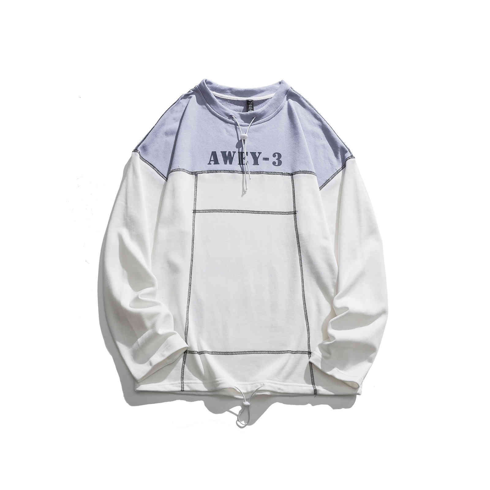 

t shirt ruiienrs x mqy & 2021 aw autumn trend color matching letter printed sweater mmt008, White;black
