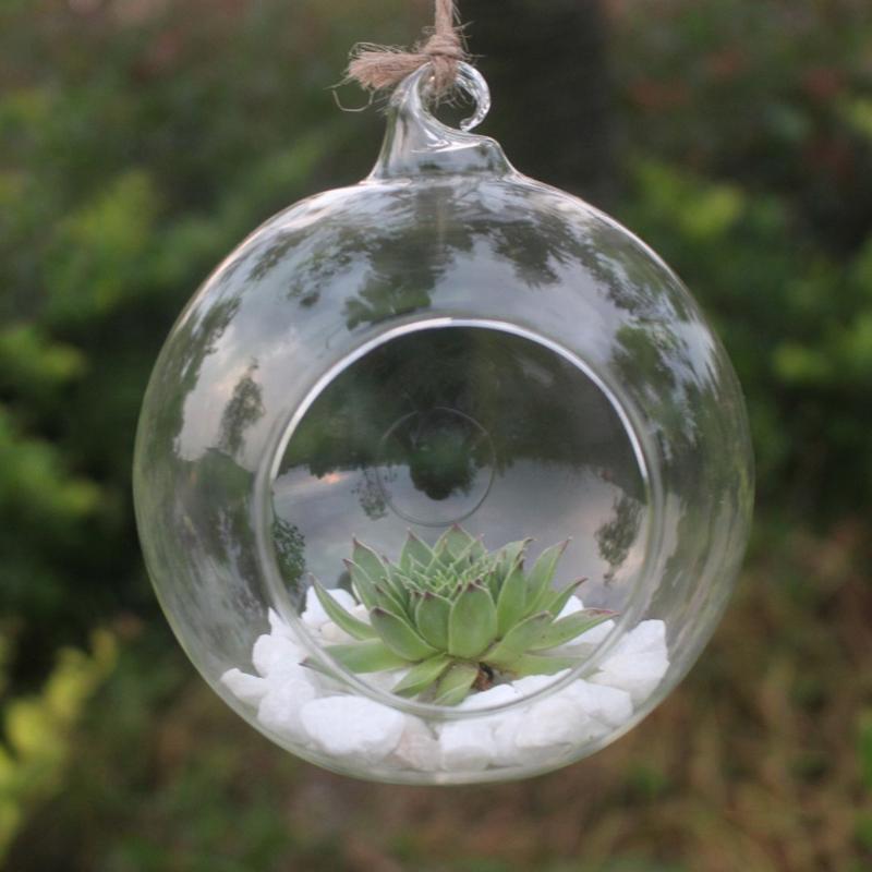 

Decorative Objects & Figurines Flower Plant Clear Glass Vase Hanging Planter Terrarium Container Party Wedding Decor Bottle Pot Home Garden