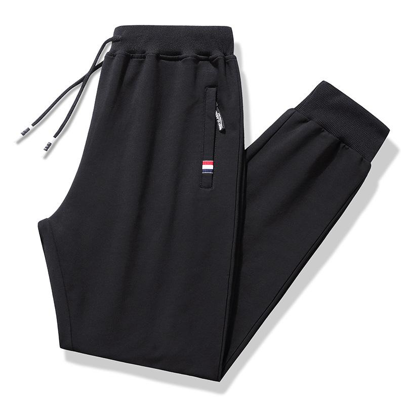 

Men's Pants Cotton Jogger Solid Color Trousers Casual & Fleece Sweatpants Male Knitted Sportive, Black