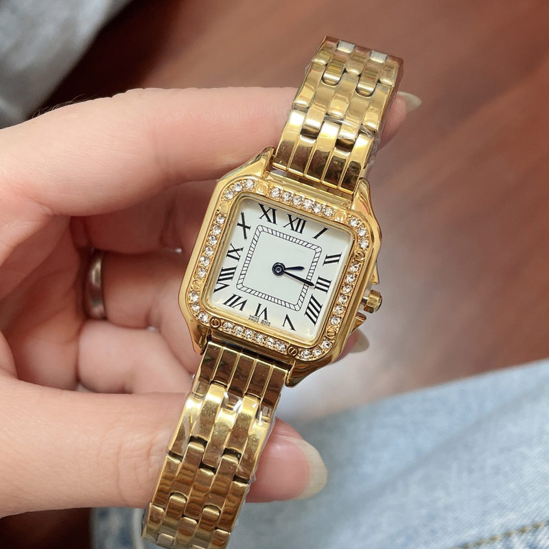 

Luxury women fashion watches suqare dial Top brand Designer stainless steel band quartz lady diamond watch for laides girl Valentine Mother's Day Gift montre de luxe