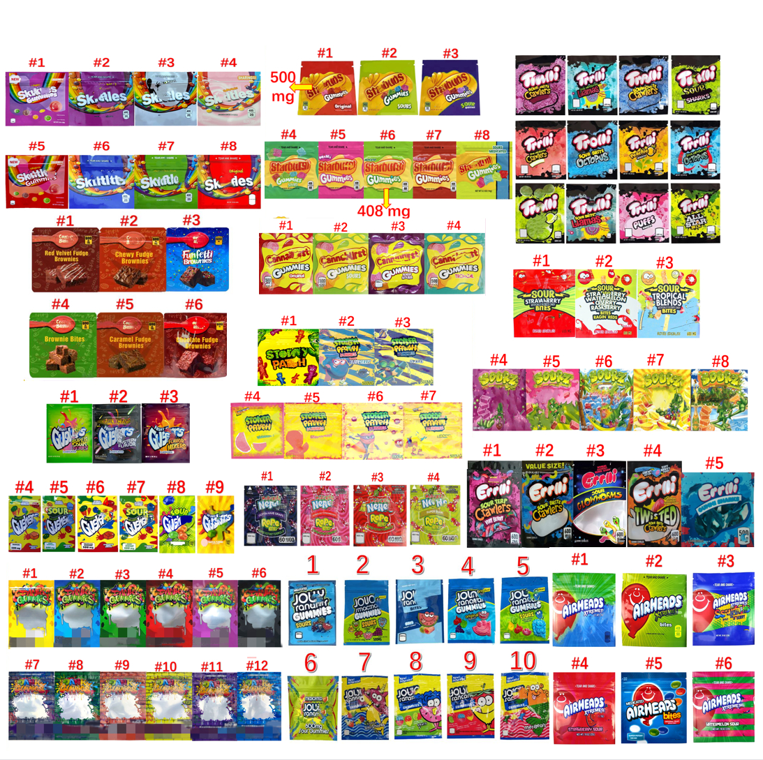 

Hundreds of edibles package bag edible packaging empty candy gummies Smell Proof foil ziplock resealable mylar bags