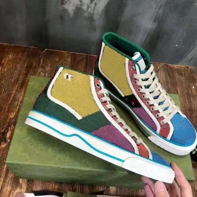 

men sneakers women canvas shoes classical versatile print shoe high and low Chaussures with full package