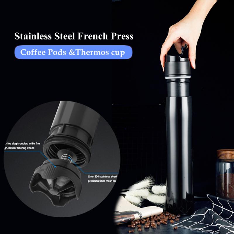 

Coffee Pots Portable French Press Pot Insulation Cold Stainless Steel Filter For Tea And Creative Cafeteira