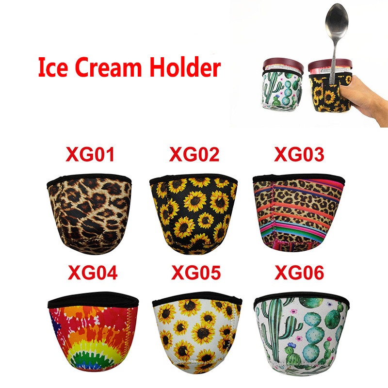 Ice Cream Bag Holder Kitchen Tool Anti-Freeze Popsicle Sleeve with Spoon Carrier