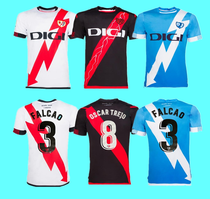 

2021 2022 Rayo Vallecano soccer jerseys home away 3rd Isi bebe Qasmi Alvaro Andrés Fran García Falcao 21 22 camisetas de fútbol football shi, Black;yellow