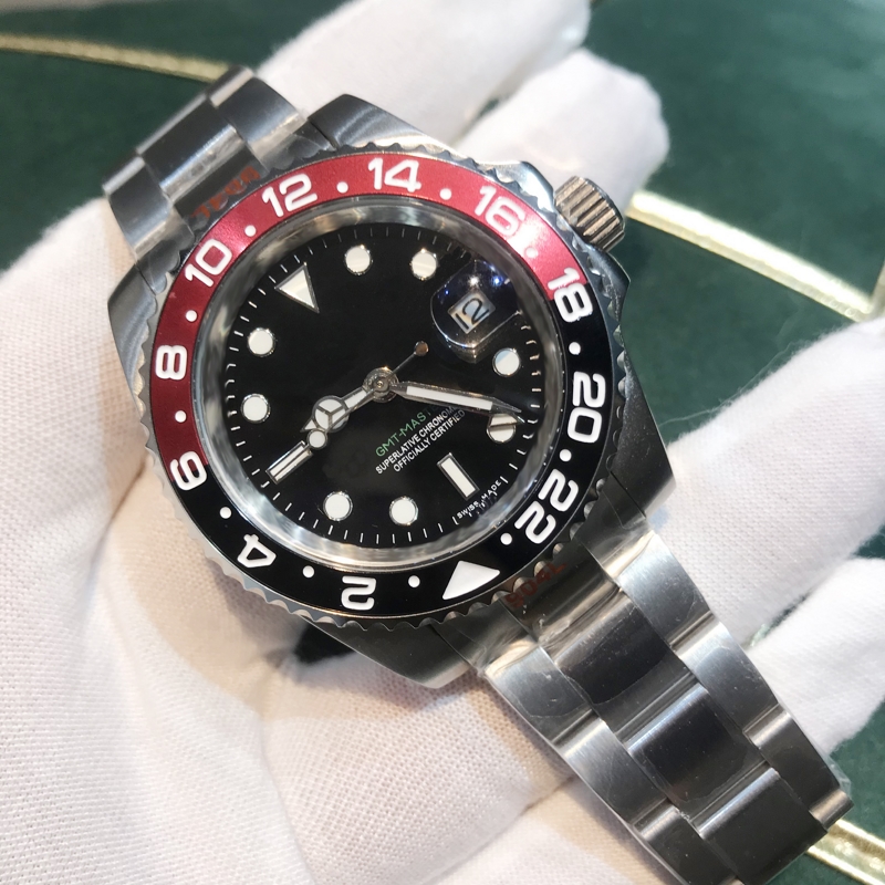 

20 Types Men Watches 2813 black and red Ceramic bezel Black dial sapphire glass 904L stainless steel Luminous Mechanical waterproof wristwatches, Box