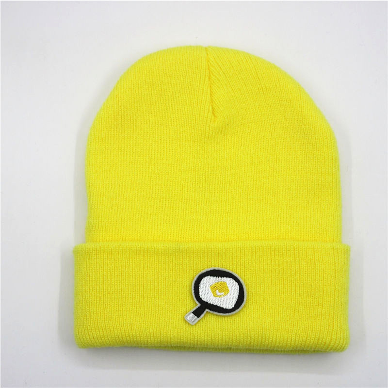 

LDSLYJR Cotton Egg cake embroidery Thicken knitted hat winter warm hat Skullies cap beanie hat for adult and children 189, Navy