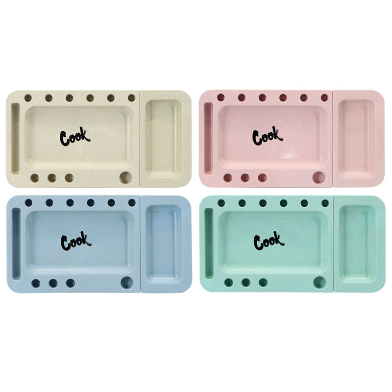 

OEM COOK Smoking Degradable Plastic Tray Tobacco Multifunctional Removable Operating Magnetic Trays For Dry Herb Rolling Plate Hand Roller Spice Case