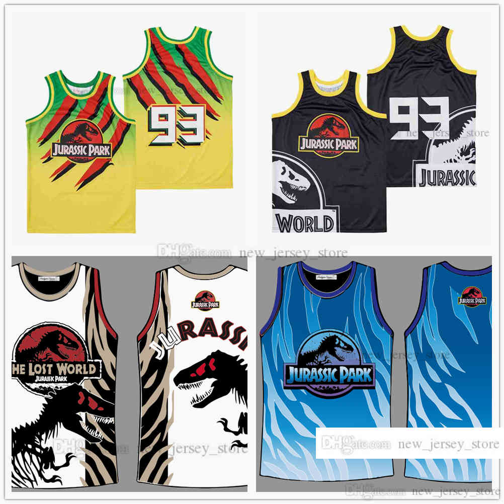 

Movie 93#THE LOST WORLD JURASSIC PARK TRUCK BASKETBALL JERSEY BLACK BLUE Custom DIY Design Stitched College Baskeball Jerseys